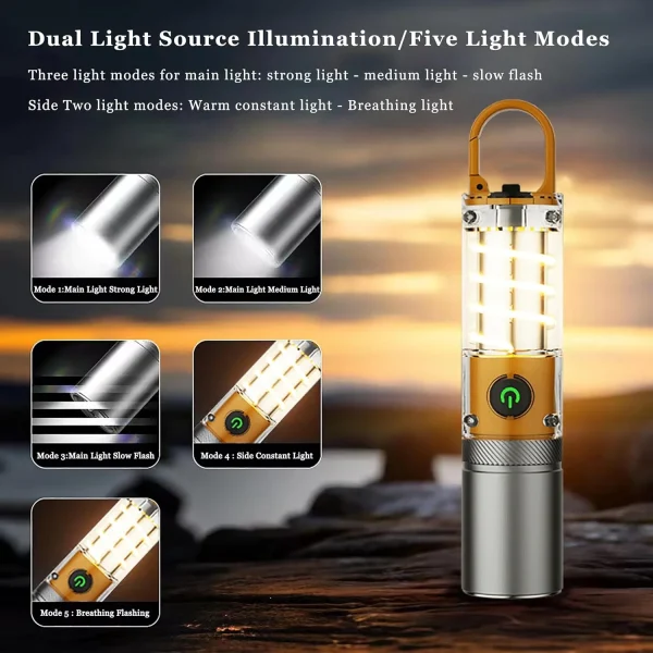 LED Flashlights Rechargeable, 30,000 Lumen Flashlight, Battery Powered USB-C, Bright High Power Flashlight, 6 Modes, Powerful Tactical Flashlight Flasher for Dog Walking, Camping, Emergency Gifts - Image 3